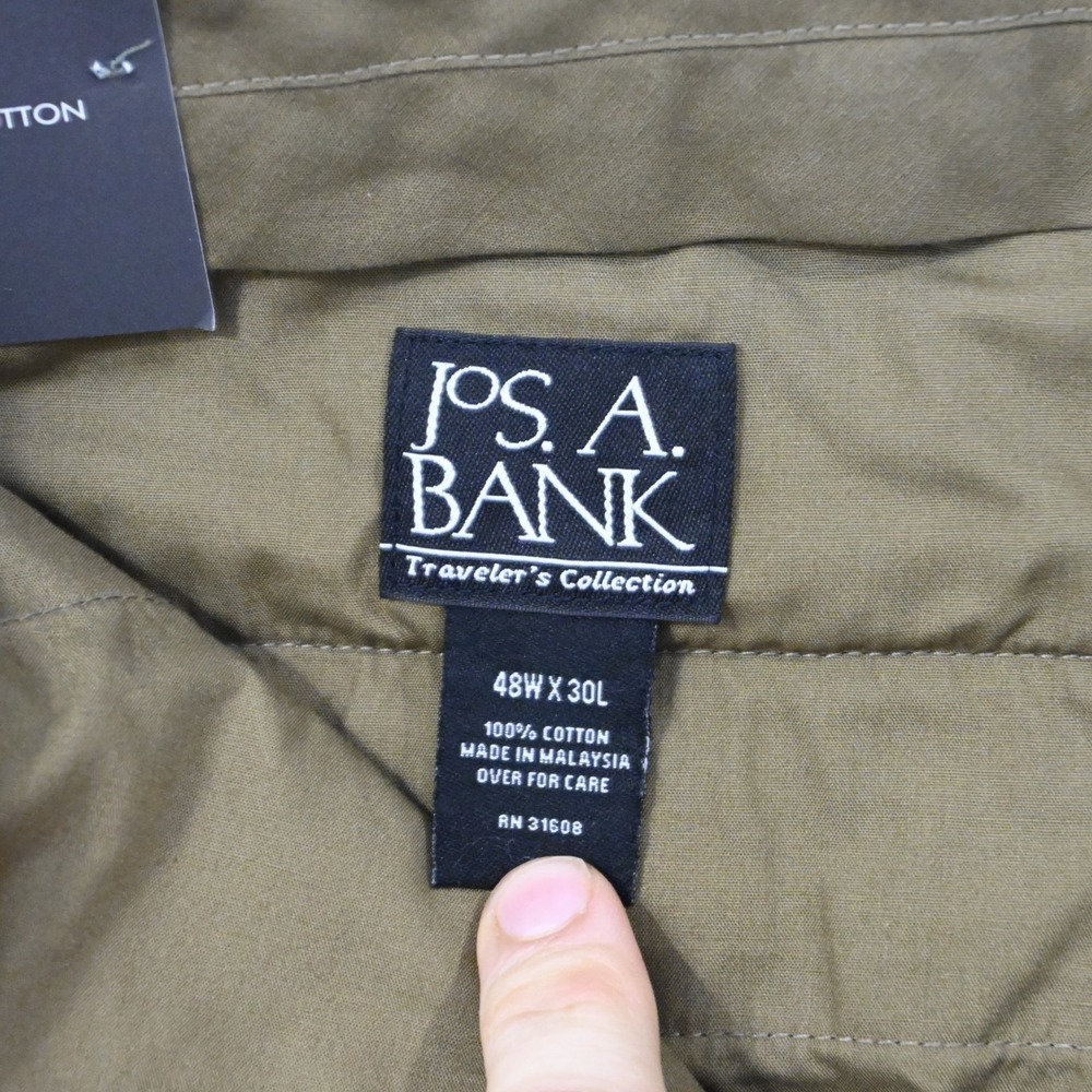 Jos. A. Bank Traveler Khaki Dress Pants Mens 44 x 32 NEW Brown Pleated Non-Iron - Picture 7 of 9